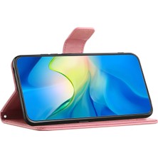 Seashell Digital Samsung Galaxy S23 Fe Pu Deri Cüzdan Telefon Kılıf Kelebek Çiçeği Baskılı Stand Kapak Pembe (Yurt Dışından)