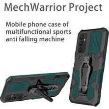 Seashell Digital Mechwarrior Samsung Galaxy A34 5g Anti-Fall Tpu+Pc Telefon Kasası Kickstand Kemer Kipi Kapak Yeşil (Yurt Dışından)