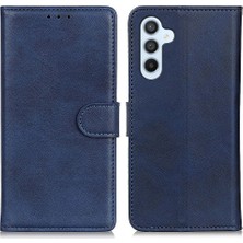 Seashell Digital Samsung Galaxy M54 5G/F54 5g Için Telefon Cüzdan Kılıfı, Cowhide Doku Pu Deri+Tpu Stand Kapak-Mavi (Yurt Dışından)