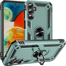 Seashell Digital Samsung Galaxy A24 Için 4g Kickstand Araba Montaj Telefon Kılıfı Pc+Tpu Çift Katman Koruyucu Kapak-Blackish Green (Yurt Dışından)