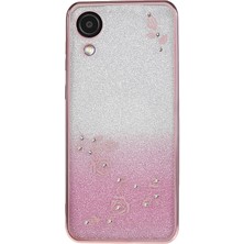 Seashell Digital Samsung Galaxy A03 Çekirdek Gradient Glitter Tpu Kılıf Çiçek Deseni Rhinestone Telefon Kapak Golü Altın (Yurt Dışından)