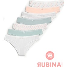 Rubina Secret ™ Kadın Pamuklu Külot 7'li Paket | Breathable Women's Panties From Cotton