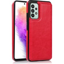 Seashell Digital Samsung Galaxy A73 Için 5g Çift Düğme Kart Tutucu Kickstand Smartphone Cover Pu Deri Kaplamalı Tpu Telefon Kılıfı (Yurt Dışından)