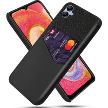 Seashell Digital Samsung Galaxy A04E Için 4G/F04 4G/M04 4g Kart Yuvası Telefon Kılıfı Doku Pu Deri+Pc Telefon Kapak Black (Yurt Dışından)