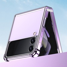 Seashell Digital Samsung Galaxy Z Flip4 Için 5g Dört Köşe Anti-Drop Telefon Kapağı Açık Elektraplatma Tpu Telefon Kılıfı Light Mor (Yurt Dışından)