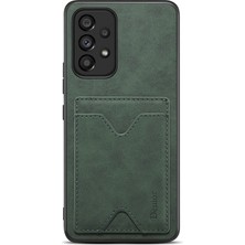 Seashell Digital Samsung Galaxy A23 5g (Global VERSIYON)/A23 4g Pu Deri Kaplamalı Tpu Telefon Kılıfı Yuvası Kickstand Cover-Yeşil (Yurt Dışından)