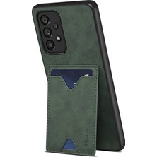 Seashell Digital Samsung Galaxy A23 5g (Global VERSIYON)/A23 4g Pu Deri Kaplamalı Tpu Telefon Kılıfı Yuvası Kickstand Cover-Yeşil (Yurt Dışından)