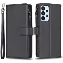 Seashell Digital Samsung Galaxy A53 5g Stand Cüzdan Telefon Kılıfı Pu Deri Kapak Zipper Cep-Black (Yurt Dışından)