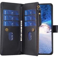 Seashell Digital Samsung Galaxy A53 5g Stand Cüzdan Telefon Kılıfı Pu Deri Kapak Zipper Cep-Black (Yurt Dışından)