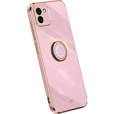 Seashell Digital Samsung Galaxy A03 Için Xinli (164.2 x 75.9 x 9.1mm) Yüzük Kickstand Cep Telefonu Kapağı Elektrokaplama Altın Kenar Tpu Arka Kabuk Kasa-Mor (Yurt Dışından)