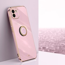 Seashell Digital Samsung Galaxy A03 Için Xinli (164.2 x 75.9 x 9.1mm) Yüzük Kickstand Cep Telefonu Kapağı Elektrokaplama Altın Kenar Tpu Arka Kabuk Kasa-Mor (Yurt Dışından)