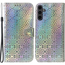 Seashell Digital Samsung Galaxy A24 Için 4g Pu Deri Deri Flip Cüzdan Telefon Kılıfı Göz Kamaştırıcı Çiçek Desen Standı Folio Kapak-Grey (Yurt Dışından)