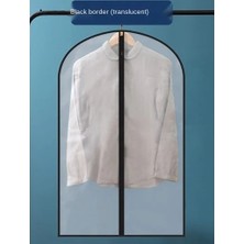 Shanhua Shop Siyah Kenar Stili 60X140CM Toz Geçirmez Giyim Depoları Çanta Takım Elbise Örtüsü Konfeksiyon Ceket Asılı Giysi Çanta Ev Gardırop Ceket Organizatör Uzun Ceket Için (Yurt Dışından)