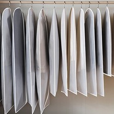 Shanhua Shop Siyah Kenar Stili 60X140CM Toz Geçirmez Giyim Depoları Çanta Takım Elbise Örtüsü Konfeksiyon Ceket Asılı Giysi Çanta Ev Gardırop Ceket Organizatör Uzun Ceket Için (Yurt Dışından)