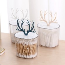 Shanhua Shop H Tarzı Akrilik Makyaj Organizatör Banyo Saklama Kutuları Pamuklu Çubukla Kozmetik Mücevher Kutusu Makyaj Çıkarıcı Pamuklu Ped Konteyner (Yurt Dışından)