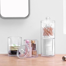 Shanhua Shop H Tarzı Akrilik Makyaj Organizatör Banyo Saklama Kutuları Pamuklu Çubukla Kozmetik Mücevher Kutusu Makyaj Çıkarıcı Pamuklu Ped Konteyner (Yurt Dışından)
