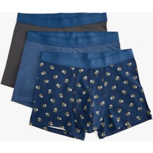 Koton 3'lü Boxer Seti Kuru Kafa Baskılı Çok Renkli