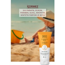 INCIA %100 Doğal Bebek Güneş Kremi Leke Karşıtı Mineral Filtreli Yüksek Koruma SPF50 UVA UVB 100 ml