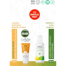 INCIA %100 Doğal Bebek Güneş Kremi SPF50+ 100 ml & %100 Doğal Vücut Koruyucu ve Sinek Kovucu Sprey 100 ml