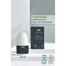 INCIA %100 Doğal Roll On Deodorant Erkekler İçin Ter Kokusu Önleyici Lekesiz 50 ml