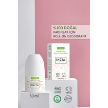 INCIA %100 Doğal Roll On Deodorant Kadınlar İçin Ter Kokusu Önleyici Lekesiz 50 ml