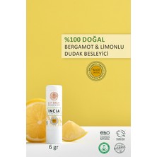 INCIA %100 Doğal Dudak Besleyici Bergamot & Limon Bitkisel Nemlendirici Dudak Bakım Kremi 6 G