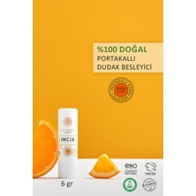 INCIA %100 Doğal Dudak Besleyici Portakal Bitkisel Nemlendirici Dudak Bakım Kremi 6 G