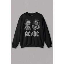 Unisex Siyah Sweatshirt Nikola Tesla Büyüktür Edison Doğru Ac Dc Akım Baskılı Sweat
