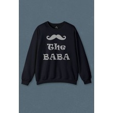 Lacivert Sweatshirt The Baba Daddy Oldum Babalar Günü Yeni Doğan Baskılı Unisex Sweat