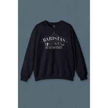 Lacivert Sweatshirt Coffee The Barista Kahve Espresso Maker Baskılı Unisex Sweat