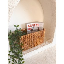 Kai Home Hasır Su Sümbülü Kulplu Dergilik/gazetelik/hasır Sepet