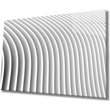 Miyrem Beyaz Geometrik Mimari Cam Tablo  36 x 23-Mıyrem