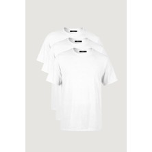 Mmetalic Erkek Çok Renkli T- Shirt Regular Fit Rahat Kesim Bisiklet Yaka 3'lü Basic Tişört Paketi