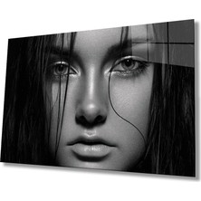 Miyrem Siyah Beyaz Insan Fotoğrafları Kadın Cam Tablomıyrem36 x 23-Mıyrem