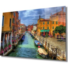 Miyrem Venedik Şehir Manzaralı Cam Tablo Venice City View  36 x 23-Mıyrem