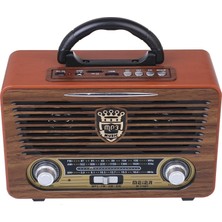 Coverzone Yeni Nesil Radyo USB Sd Fm Aux Bluetooth Taşınabilir Müzik Kutusu Retro El Tutamaçlı Şarj Edilebilir 115BT