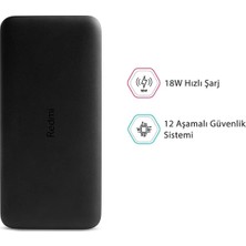 Xiaomi Redmi 20000 Mah Taşınabilir Hızlı Şarj Cihazı - Usb-C - 18W 2 Çıkışlı Powerbank - Siyah