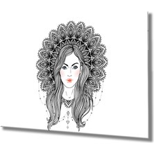 Kadın Mandala Cam Tablomiyrem 36X23-MIYREM