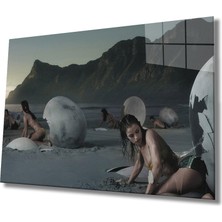 Kadınlar Oluşum Cam Tablo Women Formation  36X23-MIYREM