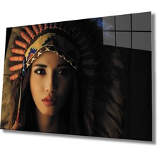 Kadınlar Kızılderili Cam Tablo Women Indila  36X23-MIYREM