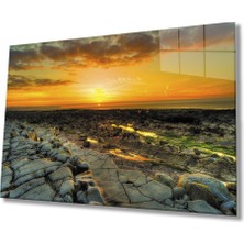 Gün Batımı Taşlar Cam Tablomiyremsunset Stones Table  36X23-MIYREM