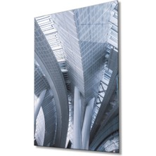 Geometrik Mimari Dayanıklı Beyaz Cam Tablo 4mm  White 36X23-MIYREM