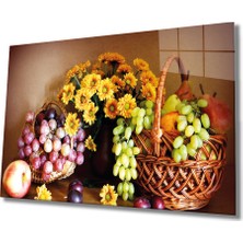 Sepette Meyveler Cam Tablo Furits In Basket  36X23-MIYREM