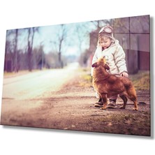Çocuk ve Köpek Cam TABLOMIYREM36X23-MIYREM