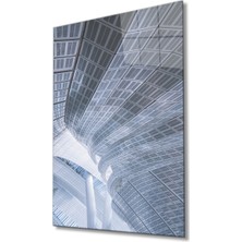 Beyaz Geometrik Mimari Cam Tablo  White 36X23-MIYREM