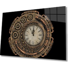 Bakır-Miyrem Çarklı Yuvarlak Saat Cam Tablo 36X23-MIYREM