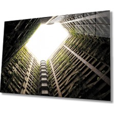 Balkonlu Geometrik Bina Cam Tablo 36X23-MIYREM