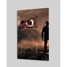 Türk  Askeri ve Bayrak Cam TABLOMIYREM72X46-MIYREM
