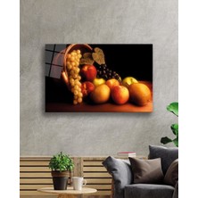 Sepette Meyveler Cam Tablo Furits In Basket  72X46-MIYREM
