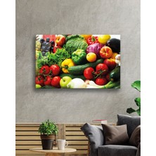 Meyve ve Sebze Cam Tablo Fruits And Vegetables Art 72X46-MIYREM